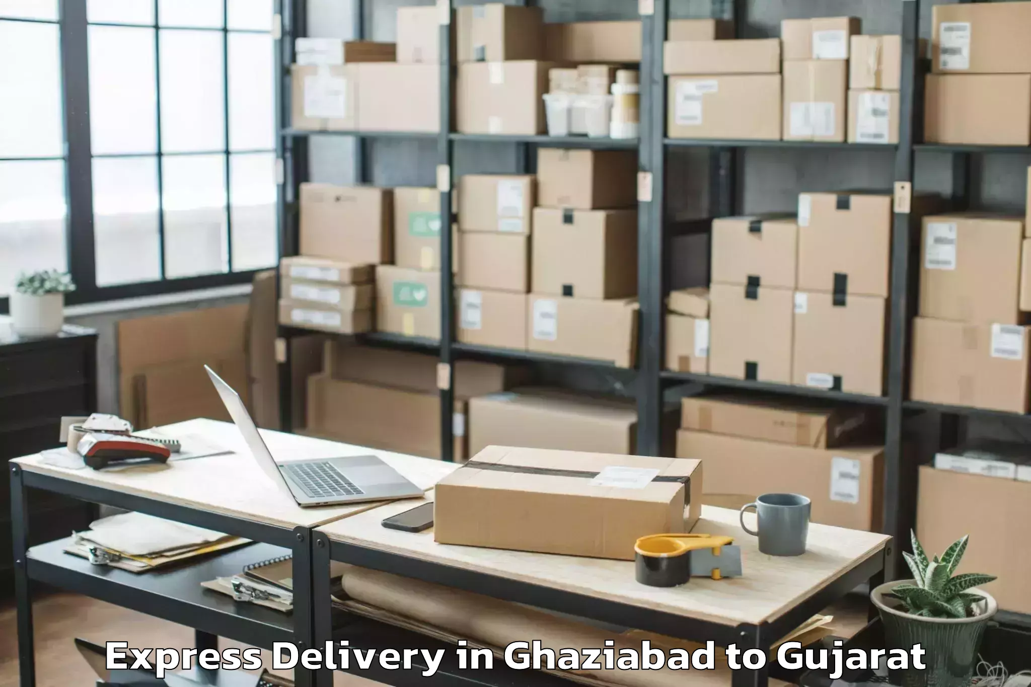 Top Ghaziabad to Amod Express Delivery Available